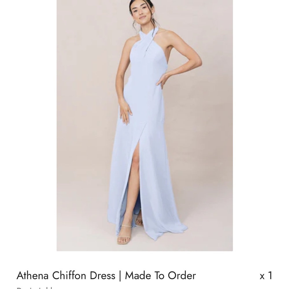 Athena Chiffon Dress - Light Blue